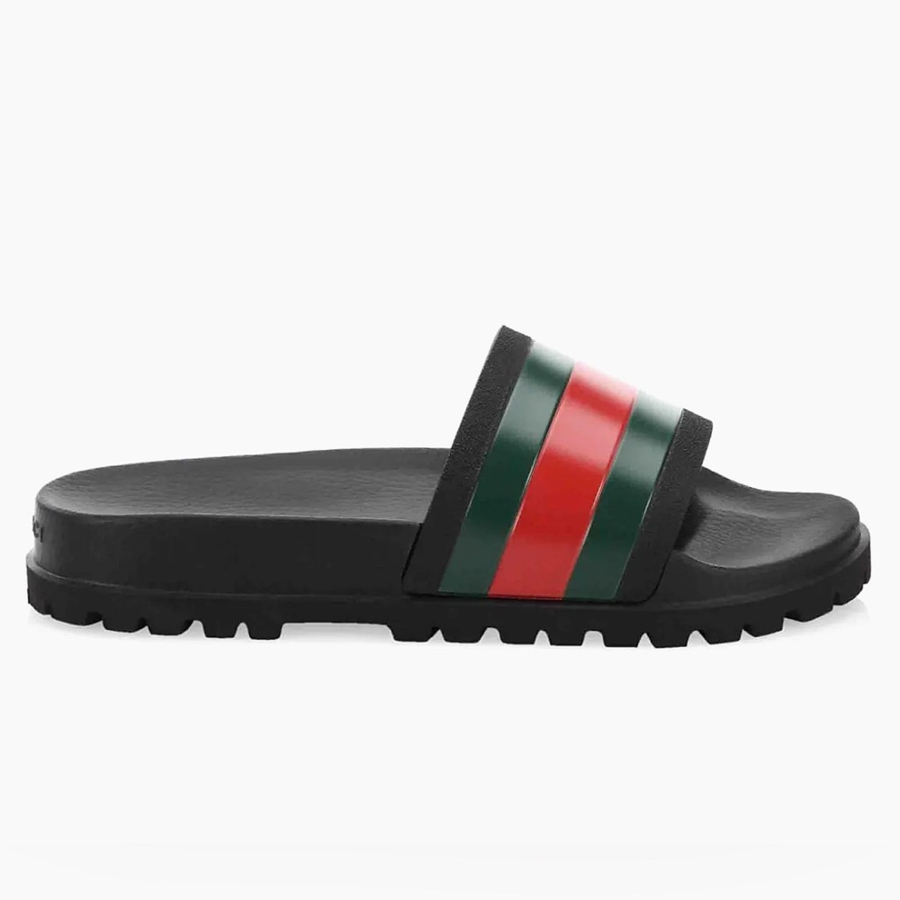 GUCCI AUTHENTIC Web Trek Lug Sole Slides Sandals
Green Red Back Men’s 11 Wm 12 - Picture 1 of 14